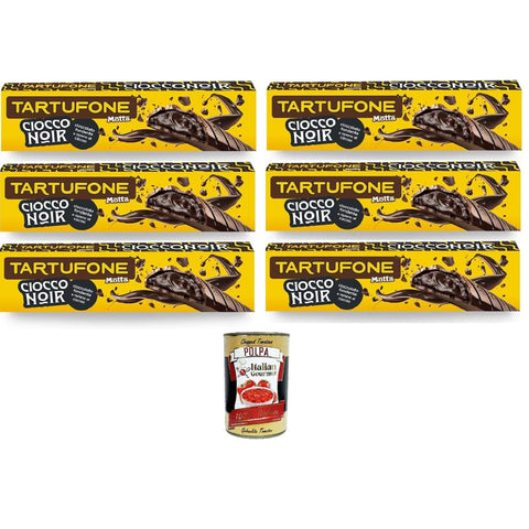 Motta Tartufone Ciocco Noir Barra di Cioccolato Fondente Ciocconoir con Ripieno al Cacao Tartufone Ciocco Noir Dunkle Schokoladentafel Ciocconoir mit Kakaofüllung 6x150g Original italienisch inkl. Italian Gourmet Polpa 400g
