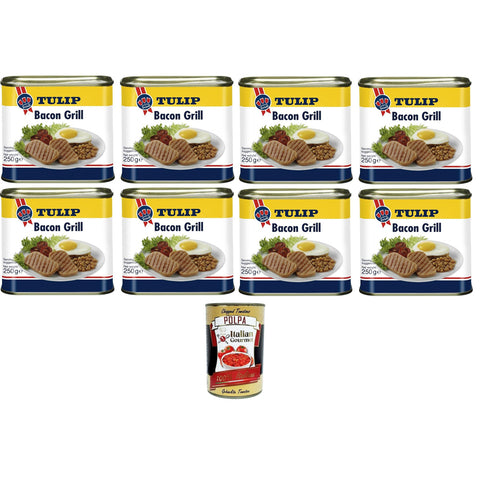 Tulip Bacon Grill Schweinefleischkonserven mit Speckgeschmack 8x250g Original italienisch Feinkost