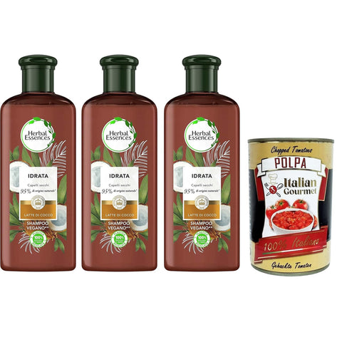Coconut Milk Shampoo, spendet trockenem Haar Feuchtigkeit, in Zusammenarbeit mit den Royal Botanic Gardens of Kew 3x250 ml inkl. Italian Gourmet polpa 400g Original italienisch