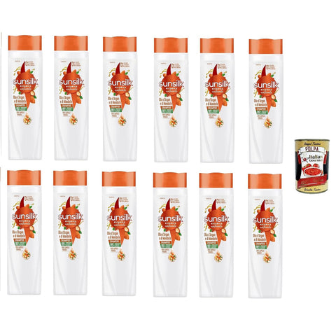 Sunsilk Argan Sunsilk, Argan - und Mandelöl - Shampoo, Shampoo für brüchiges und geschädigtes Haar, mit Arganöl und Bio - Mandelöl 12x250ml inkl. Italian Gourmet polpa 400g Original italienisch