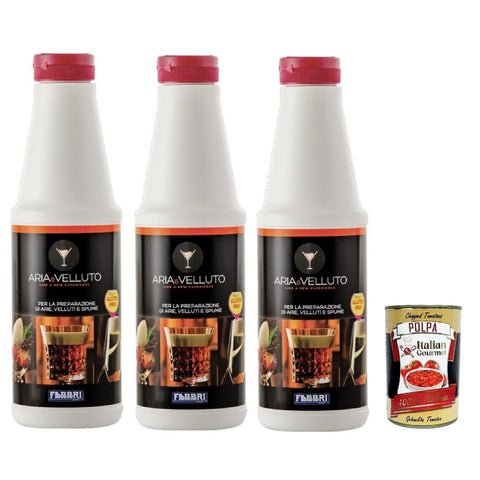 Fabbri Aria e Velluto, gluten free, in flüssiger Form zubereitet zur Herstellung von Velvets und Airs 3x 800 g inkl. Italian Gourmet polpa 400g Original italienisch