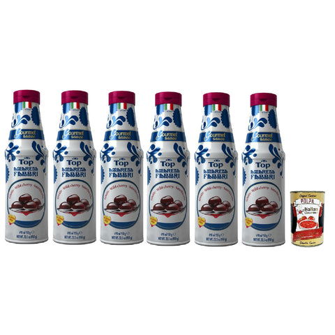 Fabbri top amarena, Sauce Topping Amarena Schwarze Kirsche Süß saure Kirschsauce zum Garnieren und Überziehen von Eis und 6x950g Original italienisch