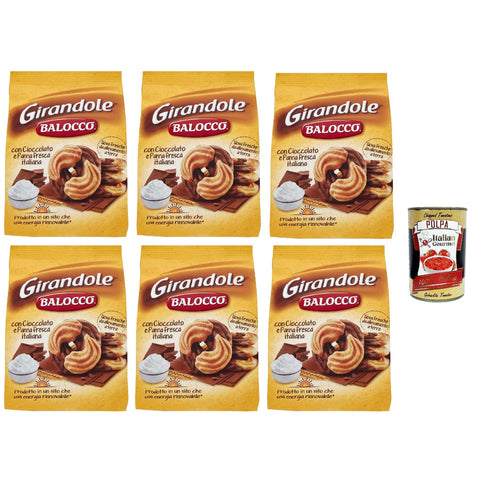Balocco Girandole kekse mit Schokolade und Sahne, Ohne Palmöl, ohne Konservierungsstoffe, 6x 700g biscuits cookies Original italienisch inkl. Italian Gourmet Polpa 400g