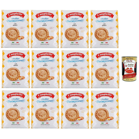 Campiello il Frollino del Buongiorno con Uova, Keks - Shortbread mit Eiern, cookies with eggs 12x 700 g inkl. Italian Gourmet polpa 400g Original italienisch