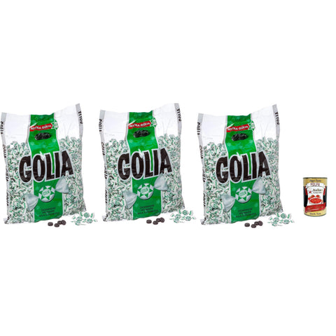Golia Farfallina Gummibonbons, Lakritzgeschmack, Süßigkeiten Bonbon einzeln in einem 3x 1kg inkl. Italian Gourmet polpa 400g Original italienisch