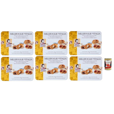 Matilde Vicenzi Millefoglie di Matilde, Auswahl des raffinierten Gebäcks aus Blätterteig, Bissen und gemischten Donuts in einer eleganten Geschenkbox 6x 375 Gr inkl. Italian Gourmet polpa 400g Original italienisch