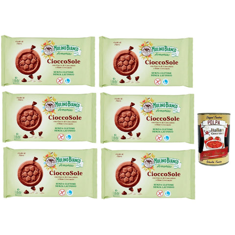 Mulino Bianco Mlino Bianco Armonia Cioccosole Gluten - und laktosefreie Schokoladenkekse mit Reis 6x 250g inkl. Italian Gourmet polpa 400g Original italienisch