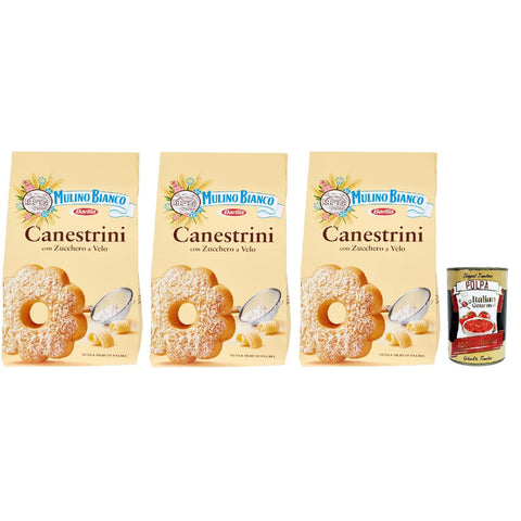 Mulino Bianco Canestrini Biscotti Con Zucchero A Velo, Kekse mit Zucker mit Eiszeit 3x200g Original italienisch