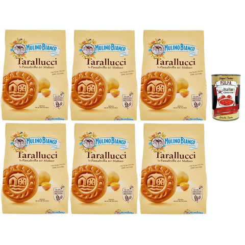 Mulino Bianco Tarallucci Biscotti con Uova Fresche 100% italiane, Kekse mit 100 % frischen italienischen Eiern, biscuits, cookies 6x 800 g inkl. Italian Gourmet polpa 400g Original italienisch