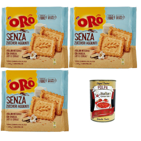 ORO SAIWA senza Zuccheri Aggiunti, Kekse ohne Zuckerzusatz 3x300g Original italienisch