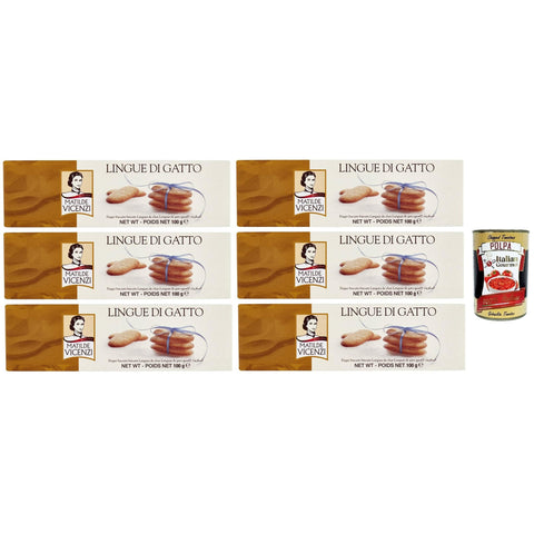Pasticceria Matilde Vicenzi Lingue di gatto riegel Butterplätzchen cookies kekse italien snack + Itlaian Gourmet polpa 400g 6x 100g Original italienisch