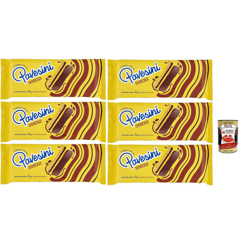 Pavesi Pavesini Double, Snack Croccante con Cioccolato Fondente 6x60g Original italienisch Gebäck