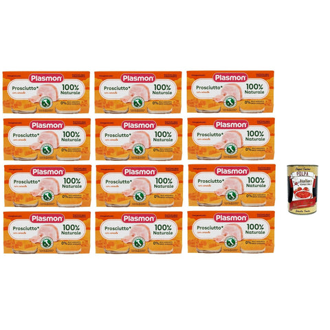 Plasmon Carne Prosciutto e cereale 12x ( ) Mit italienischem Fleisch, 100% natürlich, ohne Stärken und Räume hinzugefügt 2x80g inkl. Italian Gourmet polpa 400g Original italienisch