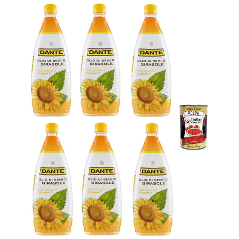Dante olio di semi di girasole Sonnenblumenkernöl 6x1lt inkl. Italian Gourmet polpa 400g Original italienisch