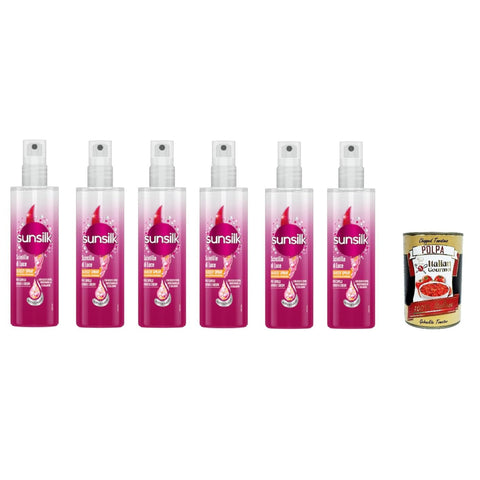 Sunsilk scintille di luce Glossy Spray per capelli spenti e crespi funkelndes, leicht glänzendes Spray für stumpfes und krauses Haar 6x 200 ml inkl. Italian Gourmet polpa 400g Original italienisch