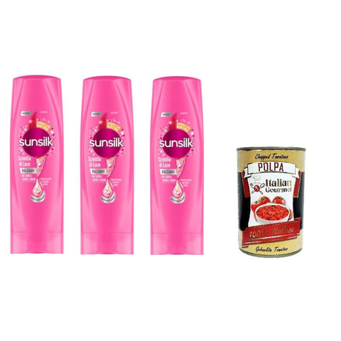 Sunsilk Balsamo Scintille Di Luce Balm Sparkles of Light 200ml 3x Original italienisch inkl. Italian Gourmet Polpa 400g