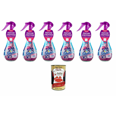Fabuloso Profumatore Per Tessuti Spray Lavanda Stofferfrischer mit Lavendelspray 6x250ml inkl. Italian Gourmet polpa 400g Original italienisch
