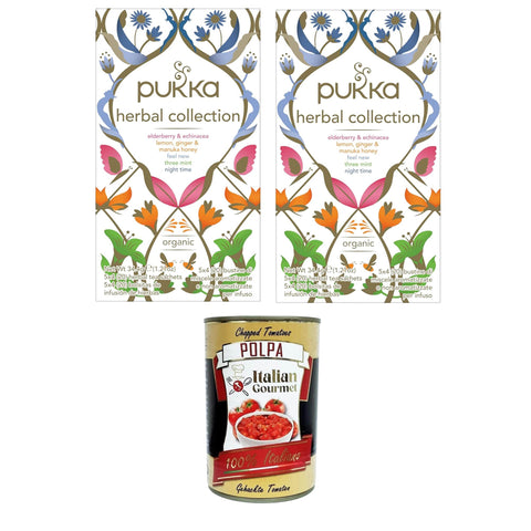 Pukka Herbal Pukka - Herbal Collection - 5 Kräutertees - 2x Packungen mit 20 Beuteln inkl. Italian Gourmet polpa 400g Original italienisch
