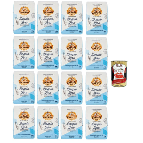Caputo Farina Classica Doppio Zero - Mehl TYP 00 - Weichweizenmehl Ideales für Neapolitanische Pizza 16x 1KG inkl. Italian Gourmet polpa 400g Original italienisch