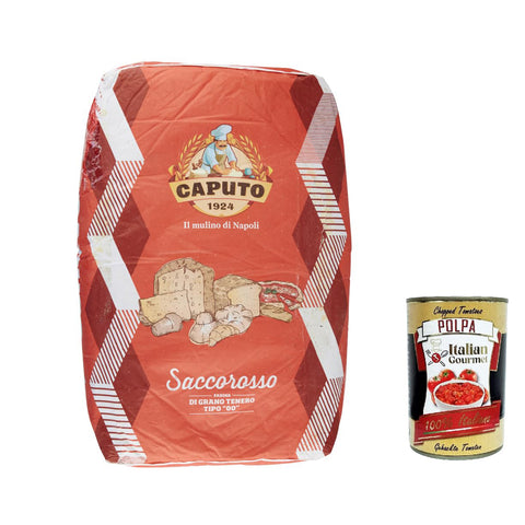Caputo Italienisches Premium mehl fur pizza Typ "00" Cuoco 25 kg Saccorosso Original italienisch inkl. Italian Gourmet Polpa 400g