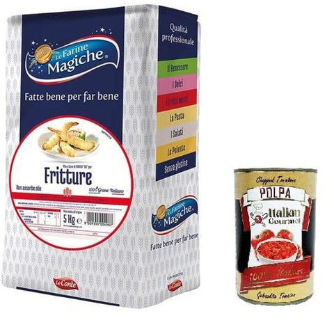 Lo conte Le Farine Magiche Per Fritture Die Zaubermehle zum Braten 5kg Original italienisch inkl. Italian Gourmet Polpa 400g