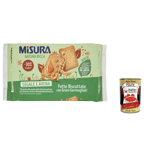 Misura Natura Ricca Segale e Avena Zwieback mit gekeimten Körnern 6x 320g inkl. Italian Gourmet polpa 400g Original italienisch