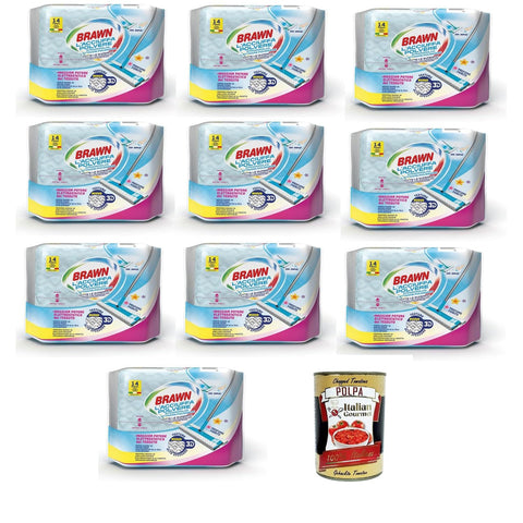 Brawn Acciuffapolvere Staubfangtücher – ideal für alle Oberflächen – Brawn – Blumenduft – mit Neemöl, Lavendelöl und Geranie 10 Packungen mit 14 Einheiten italienisch Original