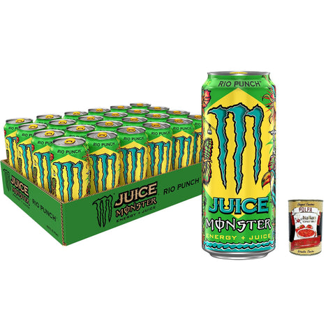 Monster Energy Drink Dose Tropical Juice Rio Punch, mit Noten von süßem Papaya, Vanilleeiscreme, 24x 500 ml, flavored soft drink italienisch Original