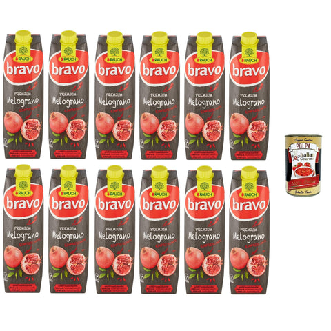 Rauch Bravo Premium Granatapfel erfrischend antioxidativ ohne Farbstoffe ohne Konservierungsstoffe 12x1 lt italienisch Original Pastasauce + kostenlos polpa 400 g