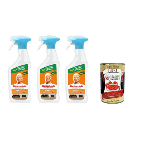 Mastro Lindo Küchenspray-Entfetter 3er-Pack ( ) Zitrusduft entfernt bis zu 100% Schmutz und Eingebranntes keine Kratzer Inhaltsstoffe pflanzlichen Ursprungs 500