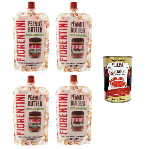 Fiorentini Peanut Butter 100% Arachidi in Pouch Erdnussbutter 100% Erdnüsse im Beutel 4x100 g italienisch Original