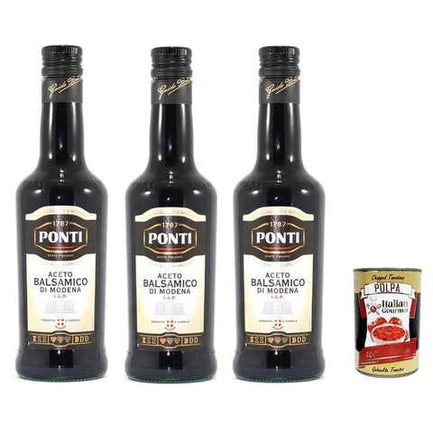 Ponti Aceto Balsamico di Modena IGP, 500 ml, 3er Pack, Italienischer Balsamessig italienisch Original