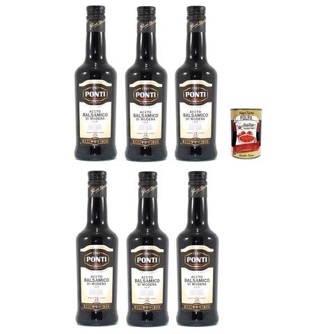 Ponti Aceto Balsamico di Modena IGP Flaschen, 6er Pack, Italienischer Balsamessig 1x500ml Original italienisch
