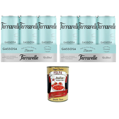Italian Gourmet Ferrarelle Gassosa, in natürlichem sprudelndem Mineralwasser 24x250ml Original italienisch Getränk