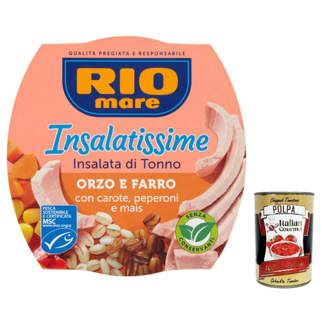 Rio Mare Insalatissime Orzo Farro e Tonno Gerste, Dinkel und Thunfisch mit Karotten 12x160g Original italienisch Feinkost