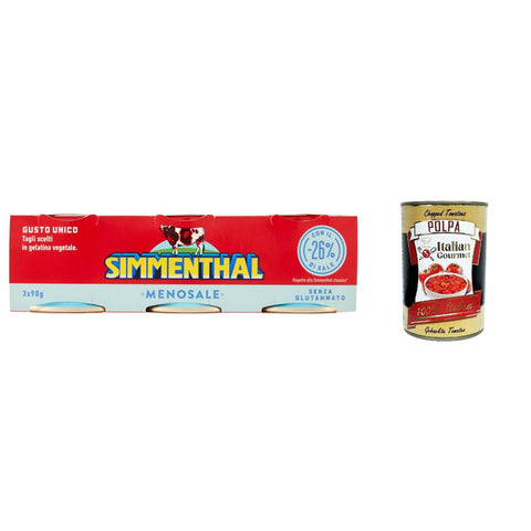 Simmenthal Menosale Leckeres Mageres Fleisch in Gemüsegelee und Honig mit 26% Salz (3 x 90 g) Dosenfleisch Fertiggericht aus Rindfleisch italienisch Original