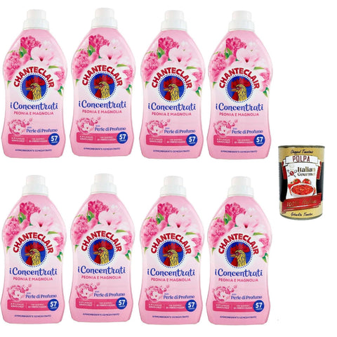 Chante Clair, Weichspülerkonzentrat mit Pfingstrose und Magnolie, 8x1140 ml, langanhaltender Duft für 57 Wäschen, Waschmittel und italienischer