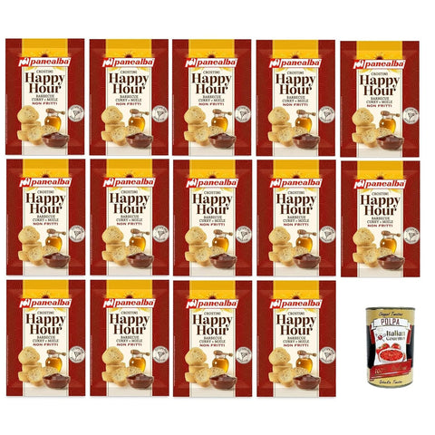 Panealba Happy Hour Crostini al Barbecue, Curry e Miele 50 gr, Barbecue, Curry und Honig Crostini 50 gr italienisch Original