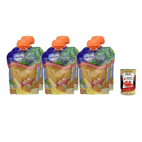 Mellin Pouch frutta mista 90g, gemischtes Fruchtpüree 6x 90gr Original italienisch inkl. Italian Gourmet Polpa 400g