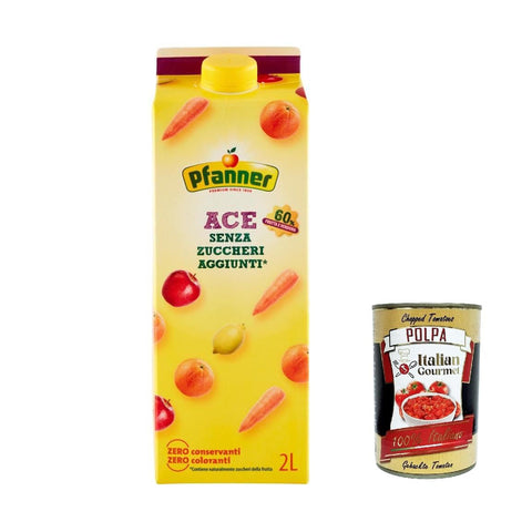 Pfanner Fruchtsaft saft ACE senza zuccheri aggiunti, Ohne Zuckerzucker, Papierpaket 12x2l Original italienisch Getränk