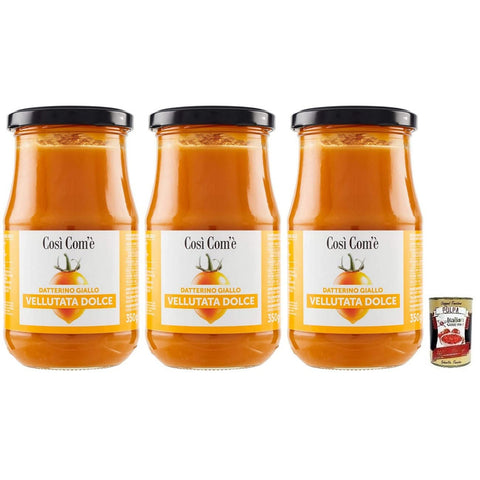Così Com'è Vellutata Dolce di Datterino Giallo, Süße Creme aus Gelben Datterini Tomaten 3x350g Original italienisch Feinkost