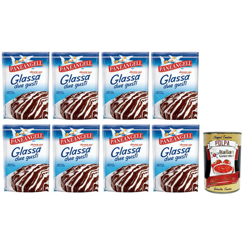 Paneangeli Glassa due gusti, Glasur für Kuchen 8x125g Original italienisch Gebäck
