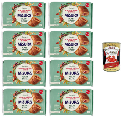 Misura Naturìcca Plant Based cornetti sciroppo d'acero e cereali Plant Based Ahornsirup und Getreidecroissants 8x298 gr italienisch Original