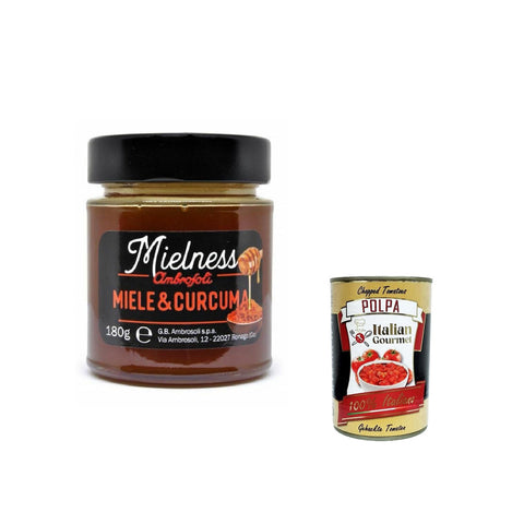 Ambrosoli Mielnsess Miele e Curcuma, Blumenhonig mit Kurkuma Extrakt, 180 g italienisch Original