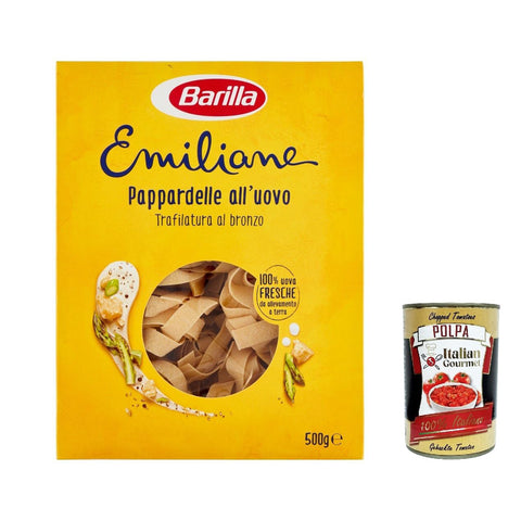 Barilla Pasta all' Uovo Le Emiliane Pappardelle, Eiernudeln, Pasta mit Ei 500 g Internationale Nudeln italienisch Original