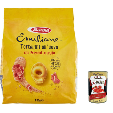 Barilla Pasta all' Uovo Le Emiliane Tortellini con Prosciutto Crudo, Eiernudeln, Pasta mit Ei 500 g italienisch Original