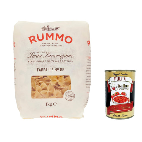 Rummo Farfalle N. 85 Hartweizengrieß Pasta Italienische Nudeln Packung 8x1kg Original italienisch