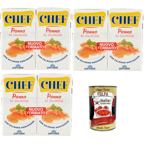 Parmalat Panna Chef al Salmone Sahne Kochcreme creme mit Lachs double cream with salmon ( ) 2x125 ml 3x italienisch Original Pastasauce + kostenlos polpa 400 g