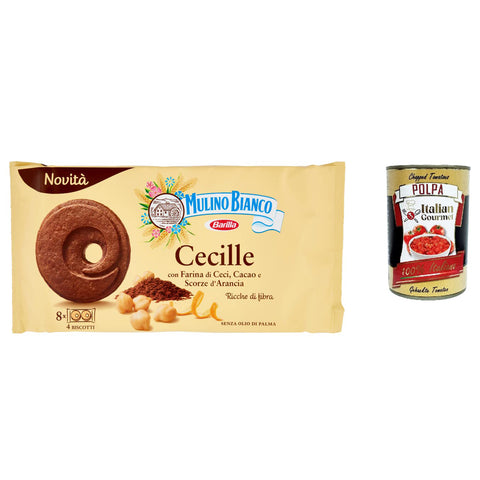 Mulino Bianco Cecille Kekse mit Kichererbsenmehl, Kakao und Orangenschale, 220 g italienisch Original