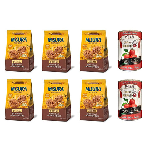 Misura Multigrain 6 cereali Vollkornkekse mit knusprigem Getreide 6 Getreide Kekse 6x330g Original italienisch